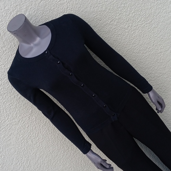 BANANA REPUBLIC PETITE BLACK PURE COTTON BUTTON DOWN CARDIGAN SWEATER - Picture 13 of 17